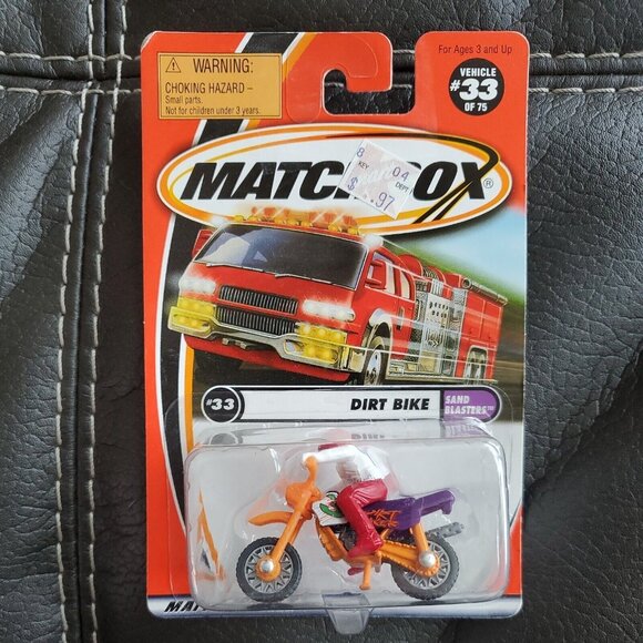 2000 Matchbox Vehicle 33 of 75 Dirt Bike Sand Blasters Number 92238 New On Card - Picture 1 of 5